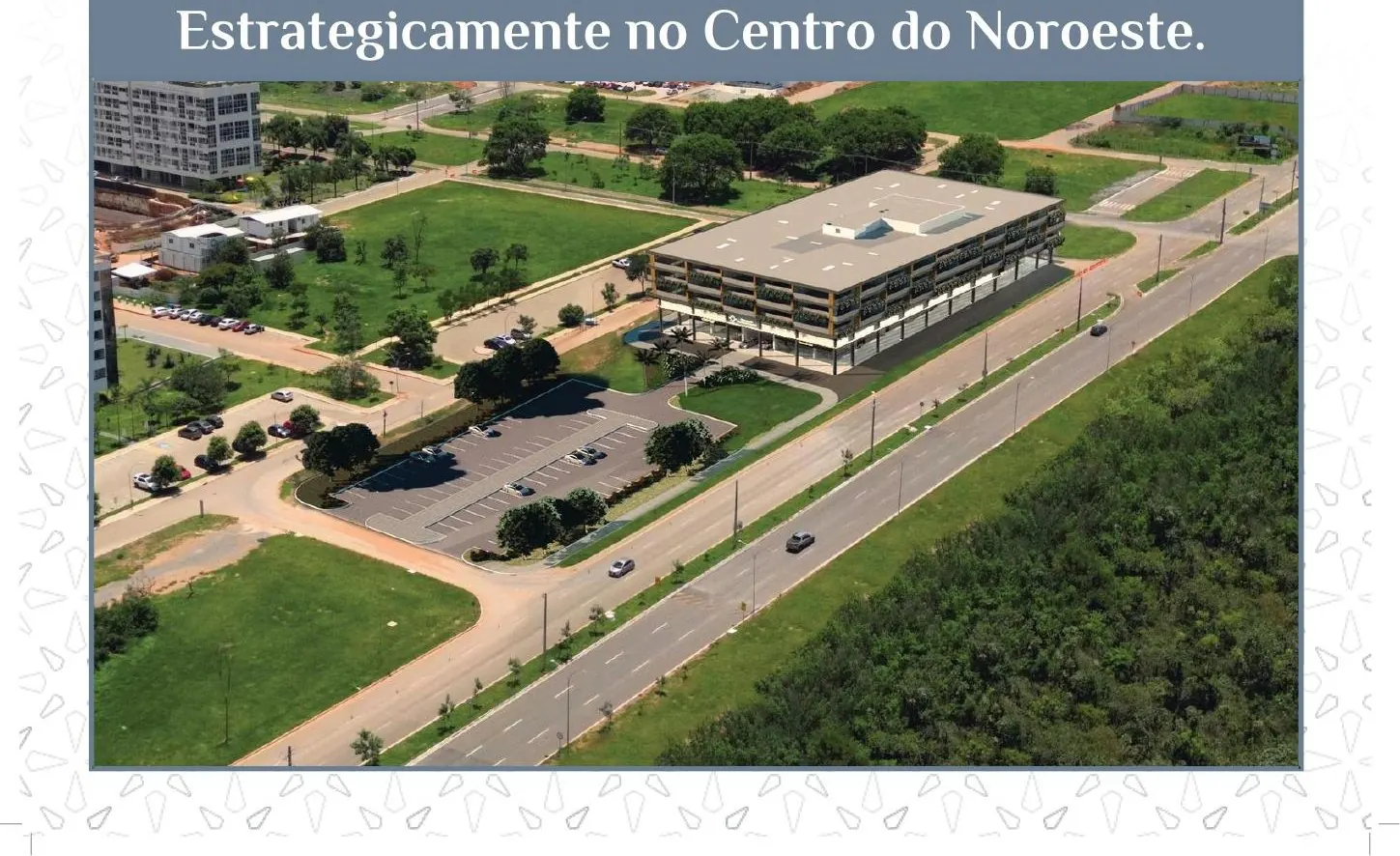 Foto aérea do Setor Noroeste com a implantação do empreendimento